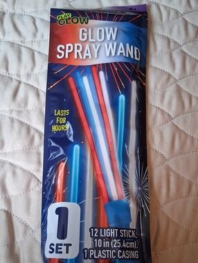 Glow Spray Wand Light Sticks - Red, Blue, White (12-Pack)